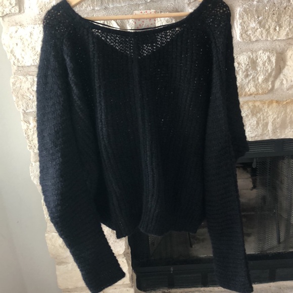 Free people Moonbeam cropped sweater in Black - Picture 4 of 4